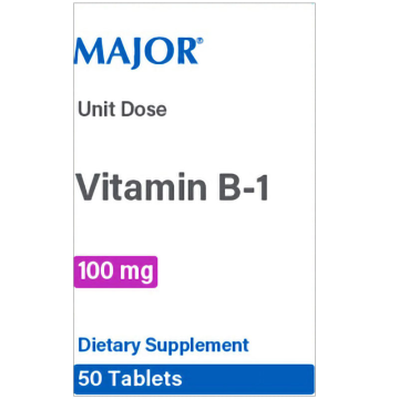 Vitamin B1 Thiamine 100 mg Strength Tablets, Unit Dose Box 50 per Box