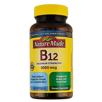 Vitamin B12, 5000 mcg 60 Softgels by Nature Made