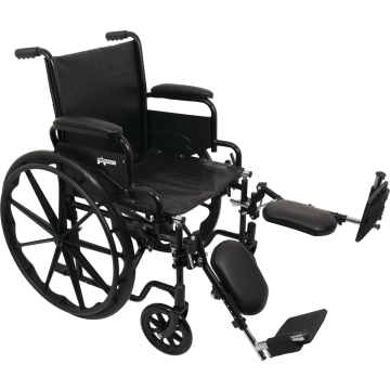 ProBasics K1 Wheelchair - 16 Inch x 16 Inch- Elevating Footrests & Desk Length Arms