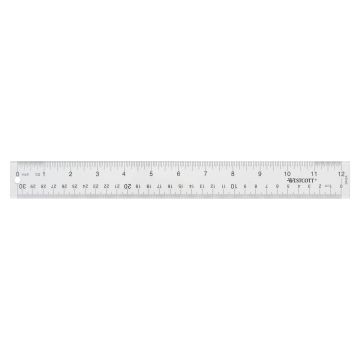 Westcott 12" Transparent Acrylic Ruler, Clear (10562) - 1