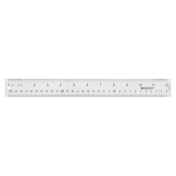 Westcott 12" Transparent Acrylic Ruler, Clear (10562) - 1