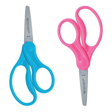 Westcott 5" Hard Handle Kids Scissors 2pk, Pointed (13132) - 1