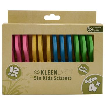 Westcott 5" KleenEarth Scissors 12-Pack, for Kids Ages 4+, Recycled Scissors for School and Craft Projects (00850-PARENT) - 1