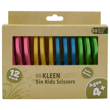 Westcott 5" KleenEarth Scissors 12-Pack, for Kids Ages 4+, Recycled Scissors for School and Craft Projects (00850-PARENT) - 1