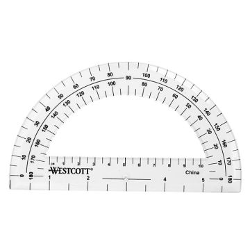 Westcott 6" Plastic 180 Degree Protractor, Clear (11200) - 1