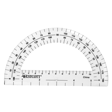 Westcott 6" Plastic 180 Degree Protractor, Clear (11200) - 1