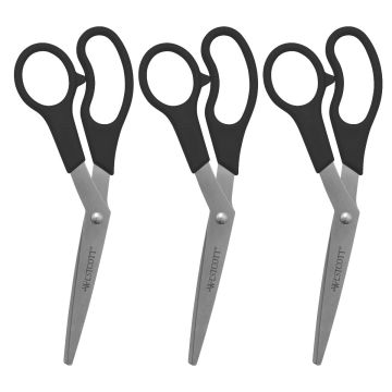 Westcott All Purpose Value Scissors, 8' Bent, Pack of 3, Black (13402) - 1
