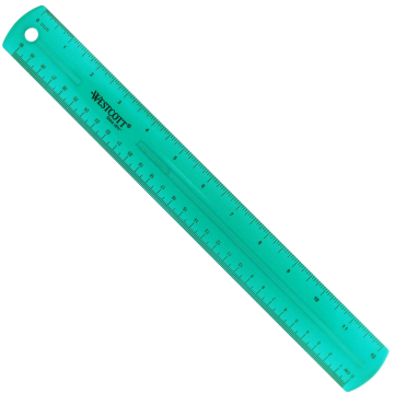 Westcott Jeweltone Plastic Ruler, 12 Inch, Assorted Transparent Colors (12975) - 1