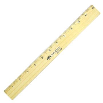 Westcott Ruler with Double Brass Edge, 12-Inch (05221) - 1