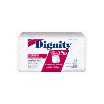 Dignity® Ultrashield® Plus Adult Fitted Brief - Bag - Bag of 10, Regular 40 inch to 48 inch