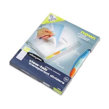 Wilson Jones View-Tab 5 Tab Transparent Dividers 5pk - W55565