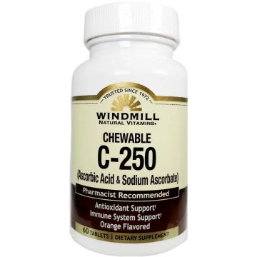 Vitamin C-250 mg, 60 Chewable Tablets by Windmill