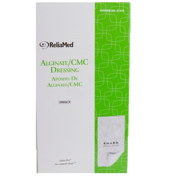 Calcium Alginate Dressing, 4" X 8" by ReliaMed - Box of 5