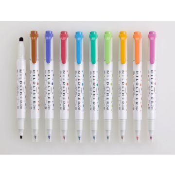 MILDLINER Dual-Tip Dot Marker - 2 Pack / Cyan and Summer Green