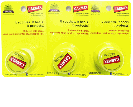 Carmex Original Lip Balm Jar, 0.25 oz Each (3 Pack)